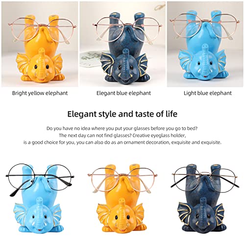 Keebgyy Animal Glasses Holder Stand, Cute Elephant Eyeglass Stand Holder Decorative Glasses Stand Sunglasses Display Stand Glasses Accessories for Desktop Decor and Gift