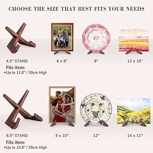 ANBOXIT Plate Stand for Display - 6.5 Inch Plate Holder Display Stand, Wooden Picture Frame Stand, Decorative Table Top Easels for Display