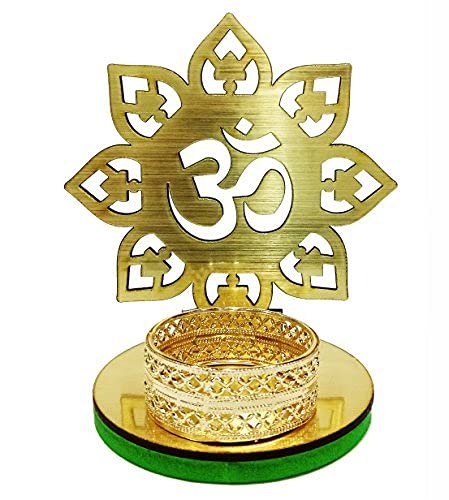 SATVIK OM Shadow Diya for Diwali Decoration Gift Traditional Decorative Statue for Home/Office Religious Tea Light Candle Holder Stand Indian Housewarming Return Gift Items OM Shape