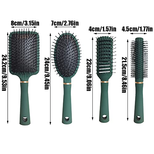 4 Pcs Hair Brush Gifts Set for Women,Detangling Hairbrush for Women and Kids,Flexible Soft Pin Bristles for Long Thick Curly Wavy Dry Damaged Hair