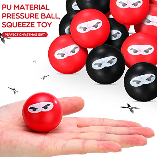 20 Pieces Ninja Stress Relief Balls Sensory Stress Balls Bulk for Kids and Adults PU Squeeze Stretchy Balls Soft Fidget Toy for Carnival Reward Party Bag Xmas Gift