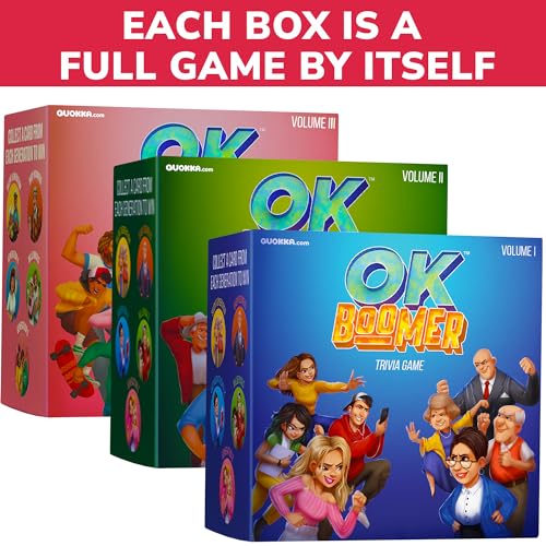 QUOKKA OK Boomer Family Game - Board Games for Family Night - Trivia Card Games for Adults & Kids - Fun Party Millennials vs Boomers Game for All Ages 12+