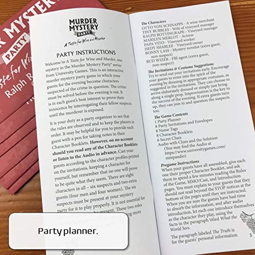 Murder Mystery Party, A Taste for Wine & Murder, Murder Mystery Party Game to Host Your Own Murder Mystery Night