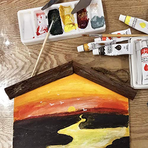 LUCYCAZ Art Easel for Painting, Tabletop Painting Easel Set for Kids, Pine-Wood Portable Easel Stand for Artists with Canvas, Acrylic Paints, Brushes, Palette and Palette Knives