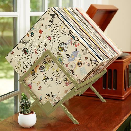 MODERN VINYL Record Holder - Gold Metal - 80-100 LP Storage - Simple, Quick Assembly - Vinyl Display, Storage - High-End Design - Protects Vinyl - Organize Albums - Book, Magazine, Files