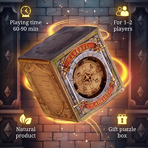 iDventure Cluebox - The Trial of Camelot - Escape Room Game - Puzzle Box - 3D Wooden Puzzle - sequential Puzzle - 3D Puzzles for Adults - Brain Teaser - Birthday Gift Gadget for Men - Money Box