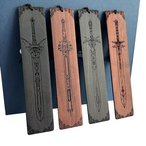 ZQZYMXQ 4Pcs Sword Bookmark, Cool Bookmarks for Men, Gifts for Book Lovers Men (Sword Set)