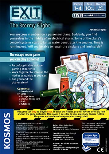 EXIT: The Stormy Flight | Escape Room Game in a Box| EXIT: The Game – A Kosmos Game | Family – Friendly, Card-Based at-Home Escape Room Experience for 1 to 4 Players, Ages 12+