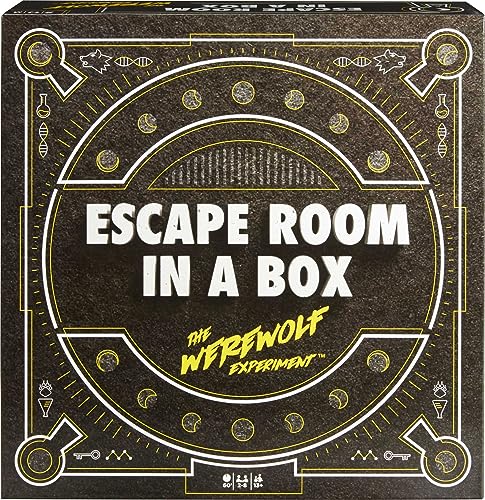 Mattel Games Escape Room in a Box Game The Werewolf Experiment, Mystery with Physical Puzzles, Paper Puzzles & Real Locks (Amazon Exclusive)