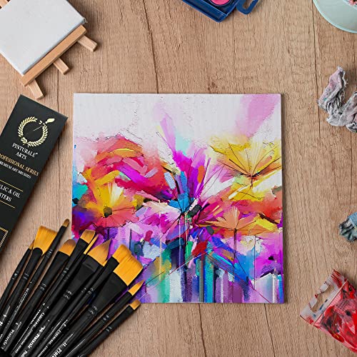 Pinturale Arts Set of 12 Brushes for Acrylic & Oil Painting | Acrylic & Oil Masters | Acrylic Paint Brush Set | Handmade Professional Oil Paint Brush Set | Acrylic Brush Set, Oil Paint Brushes