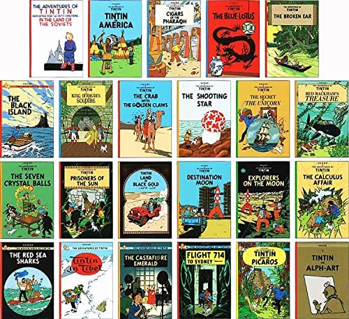 The Adventure of Tintin Collection Book Box Set All Original 23 Full Sized Titles Box Set