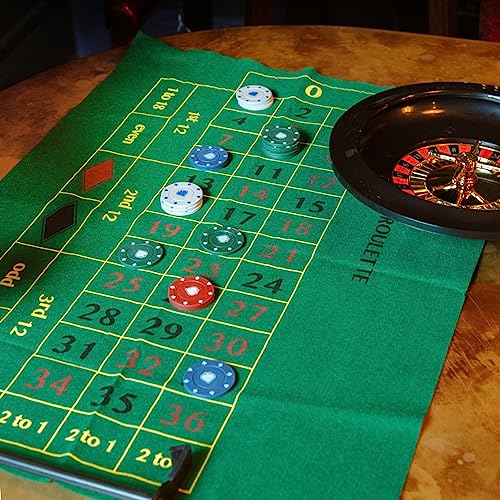 Talking Tables Casino Night Game Kit - Play Poker, Blackjack, Roulette - Gambling Set for Adults, Gifts for Him - Contains Game Mat, Chips, Play Money, Balls, Playing Cards (Host-Casino-V2)