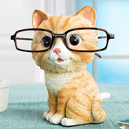 CHOOLD Cute Cat Shaped Resin Eyeglass Holder/Spectacle Holder/Eyeglass Display Stand/Sunglasses Holder Home Office Decoration New Year gift