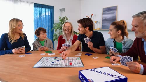 SEQUENCE- Original SEQUENCE Game with Folding Board, Cards and Chips by Jax ( Packaging may Vary ) White, 10.3" x 8.1" x 2.31