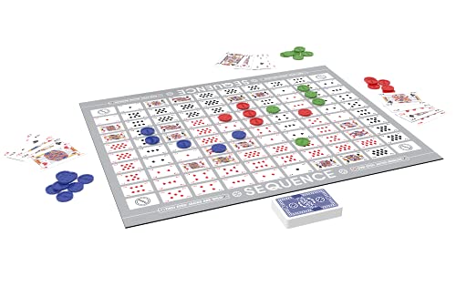 SEQUENCE- Original SEQUENCE Game with Folding Board, Cards and Chips by Jax ( Packaging may Vary ) White, 10.3" x 8.1" x 2.31