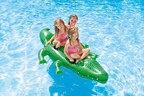 INTEX Giant Gator Inflatable Pool Float: Animal Pool Toy For Kids – 2 Heavy-Duty Handles – 176lb Weight Capacity – 80" x 45" – For Ages 3+