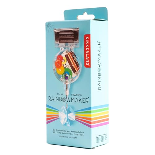 Kikkerland Solar Powered Rainbow Maker with Single Crystal, Solar-Powered Toy, Rainbow Prisms, Fun Educational Science, Window Home Decor Decoration