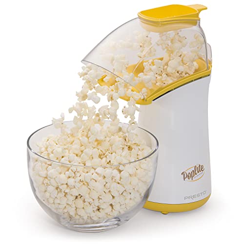 Presto Poplite Hot Air Popcorn Popper, 18 Cups, Yellow