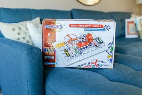 Snap Circuits Jr. SC-100 Electronics Exploration Kit, Over 100 Projects, Full Color Project Manual, 28 Parts, STEM Educational Toy for Kids 8 +