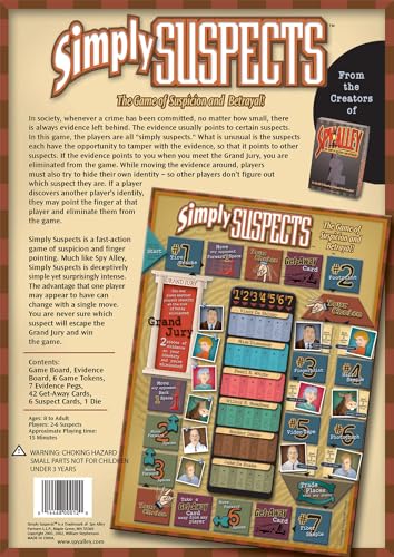 Simply Suspects - Strategy Board Game - from Spy Alley