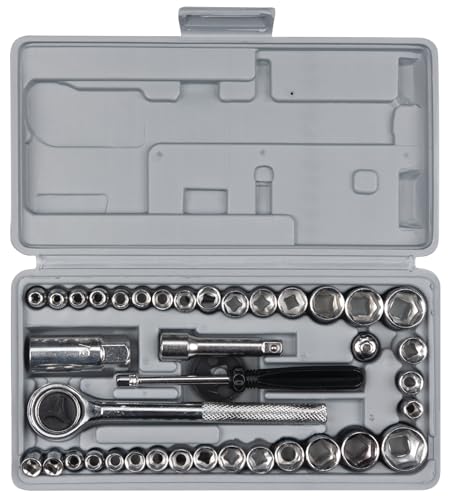 Performance Tool W1173 SAE/Metric 40-Piece SAE and Metric Socket Set, 1/4-Inch & 3/8-Inch Drive