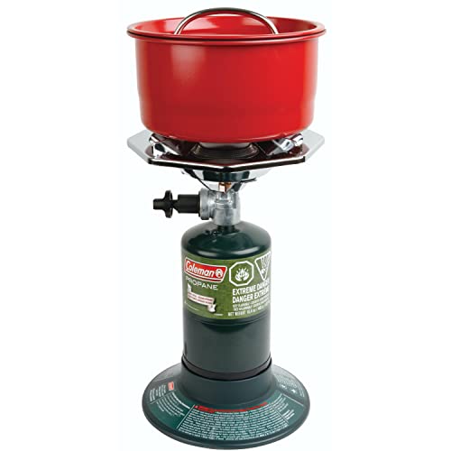 Coleman Bottletop Propane Camping Stove, Portable 1-Burner Adjustable Stove with Wind Baffles, Pressure Regulator, and 10,000 BTUs of Power; Great for Camping, Hiking, Backpacking, & More