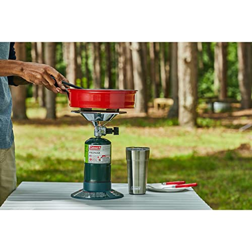 Coleman Bottletop Propane Camping Stove, Portable 1-Burner Adjustable Stove with Wind Baffles, Pressure Regulator, and 10,000 BTUs of Power; Great for Camping, Hiking, Backpacking, & More