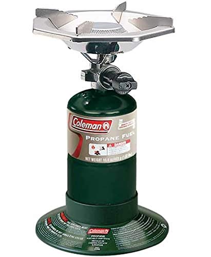 Coleman Bottletop Propane Camping Stove, Portable 1-Burner Adjustable Stove with Wind Baffles, Pressure Regulator, and 10,000 BTUs of Power; Great for Camping, Hiking, Backpacking, & More