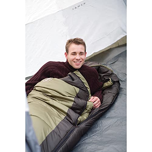 Coleman North Rim Cold-Weather Mummy Sleeping Bag, 0°F Sleeping Bag for Big & Tall Adults, No-Snag Zipper with Adjustable Hood for Warmth and Ventilation