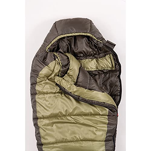 Coleman North Rim Cold-Weather Mummy Sleeping Bag, 0°F Sleeping Bag for Big & Tall Adults, No-Snag Zipper with Adjustable Hood for Warmth and Ventilation