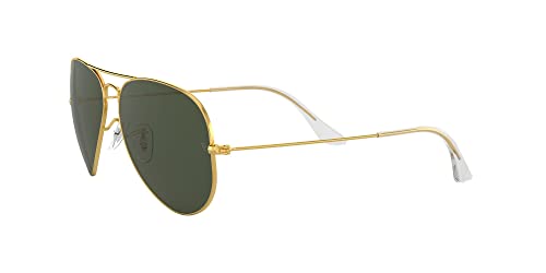 Ray-Ban RB3025 Classic Aviator Sunglasses, Gold/G-15 Green, 62 mm