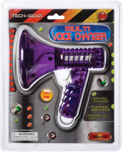 Toysmith Tech Gear Multi Voice Changer, Amplifies Voice With 8 Different Voice Effects, For Boys & Girls Ages 5+, Colors vary