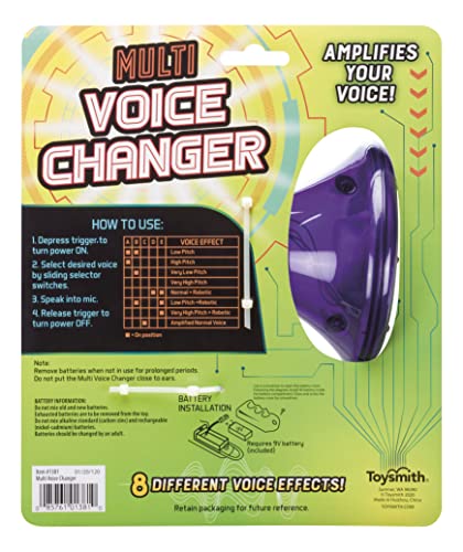 Toysmith Tech Gear Multi Voice Changer, Amplifies Voice With 8 Different Voice Effects, For Boys & Girls Ages 5+, Colors vary