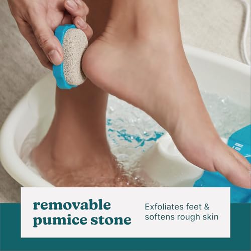 Homedics Bubble Mate Foot Spa, Toe Touch Controlled Foot Bath with Invigorating Bubbles and Splash Proof, Raised Massage nodes and Removable Pumice Stone