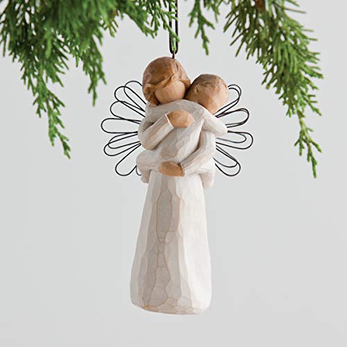 Willow Tree Angel's Embrace Ornament, Hold Close That which we Hold Dear, for Baptisms, New Grandparents, Caregivers, Nurses, Remembrance, Expression of Healing, Love, Sculpted Hand-Painted Figure