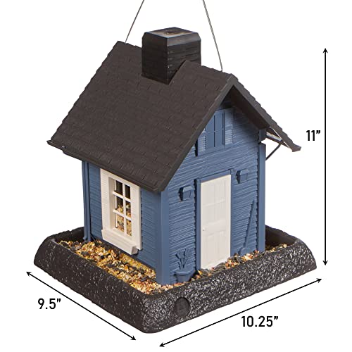 Blue Cottage Birdfeeder, 9.5 x 10.25 x 13.25 (9085)