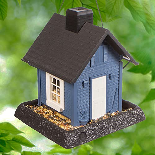 Blue Cottage Birdfeeder, 9.5 x 10.25 x 13.25 (9085)