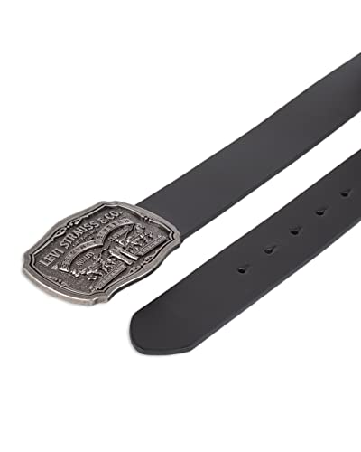 Levi's Men's Leather Belt With Antiqued Buckle,Black,44