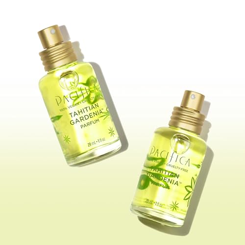 Pacifica Tahitian Gardenia Spray Perfume - Vegan, Cruelty-Free Perfume with Essential Oils in Recyclable Glass Bottle