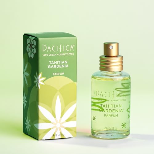 Pacifica Tahitian Gardenia Spray Perfume - Vegan, Cruelty-Free Perfume with Essential Oils in Recyclable Glass Bottle