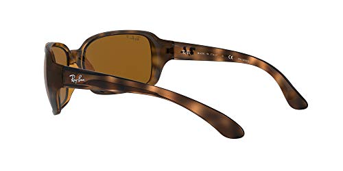 Ray-Ban Women's RB4068 Square Sunglasses, Havana/Polarized B-15 Brown, 60 mm + 0