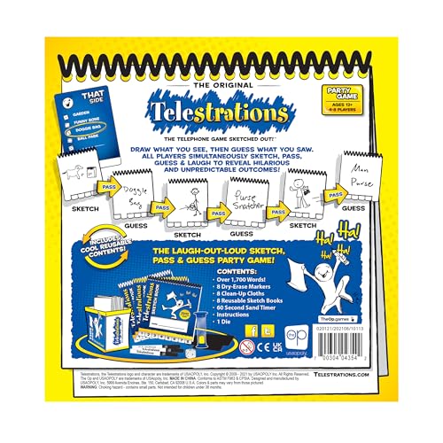 Telestrations Original 8-Player | Family Board Game | A Fun Game for Kids and Adults | Game Night Just Got Better | The Telephone Game Sketched Out | Ages 12+