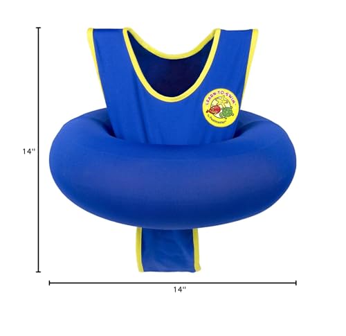 Poolmaster Learn-to-Swim Vest, Adjustable Tube Floatation Swim Trainer and Swim Aid for Kids Ages 3 to 6 Years, Blue