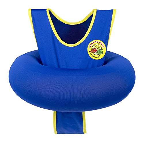 Poolmaster Learn-to-Swim Vest, Adjustable Tube Floatation Swim Trainer and Swim Aid for Kids Ages 3 to 6 Years, Blue