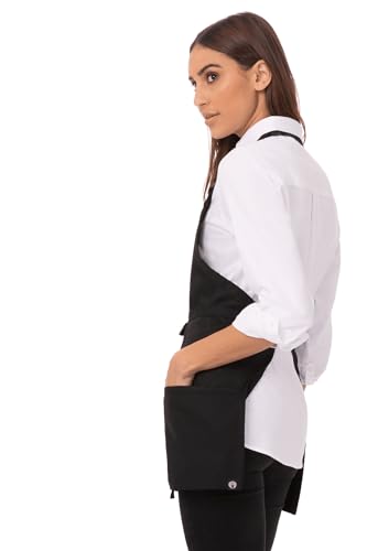 Chef Works Unisex Three Pocket Apron, Black, One Size