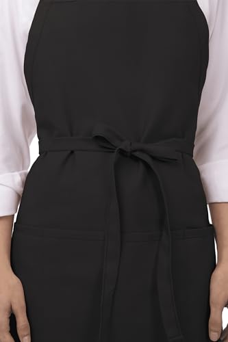 Chef Works Unisex Three Pocket Apron, Black, One Size