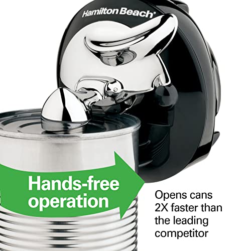 Hamilton Beach Walk 'n Cut Electric Can Opener for Kitchen, Use On Any Size, Automatic and Hand-Free, Cordless & Rechargeable, Easy Clean Removable Blade, Black