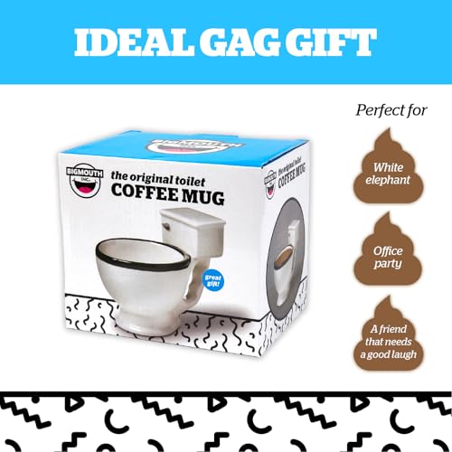 BigMouth Inc Toilet Mug - Funny Coffee Cup for Men, Women - Novelty Toilet Bowl Mug - Hilarious Gag Gift for Holidays, Birthday, Secret Santa Party - Ceramic Bathroom Mug for Home, Office - 12 Oz