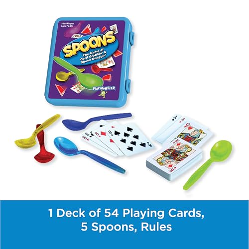 Spoons in a Case, Spoons Game, Family Games for Kids and Adults, Travel Game, Fun Games for Family Game Night, Card Games for Kids, Board Games for Kids 8-12, Kids Games Ages 8-12, Games for Adults