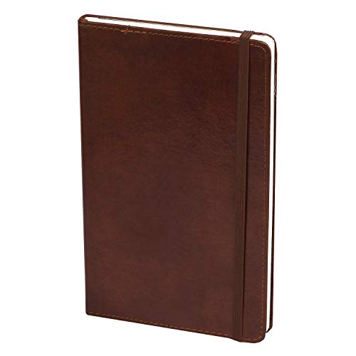 C.R. Gibson MJ5-4792 Brown Bonded Leather Notebook with 240 Ruled Pages, 5" W x 8.25" H